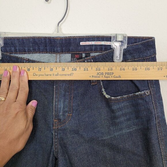Vintage Buffalo David Bitton Sz 30 Poem Jeans Low Rise Wide Leg Dark Dingy Wash - Picture 8 of 11